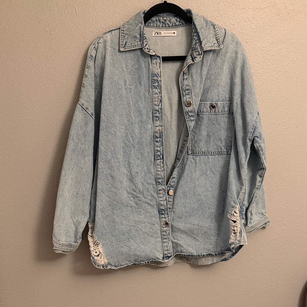 Zara Faded Blue Denim Shirt